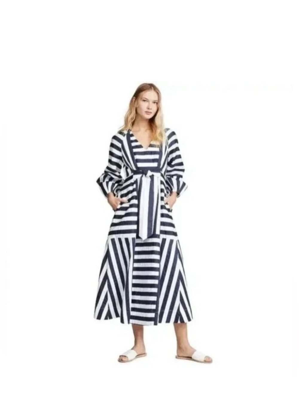 Mara Hoffman Vivica Striped Organic Cotton Maxi Dress Size 2